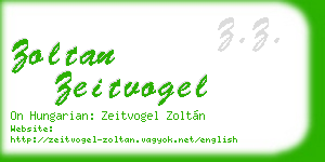 zoltan zeitvogel business card